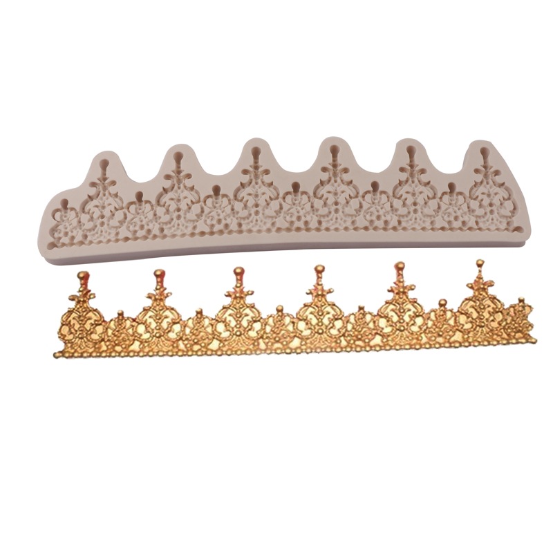 Molde de pastel grande estilo europeo corona ritmo seco fondant molde de silicona cake Edge decoración molde de silicona en stock