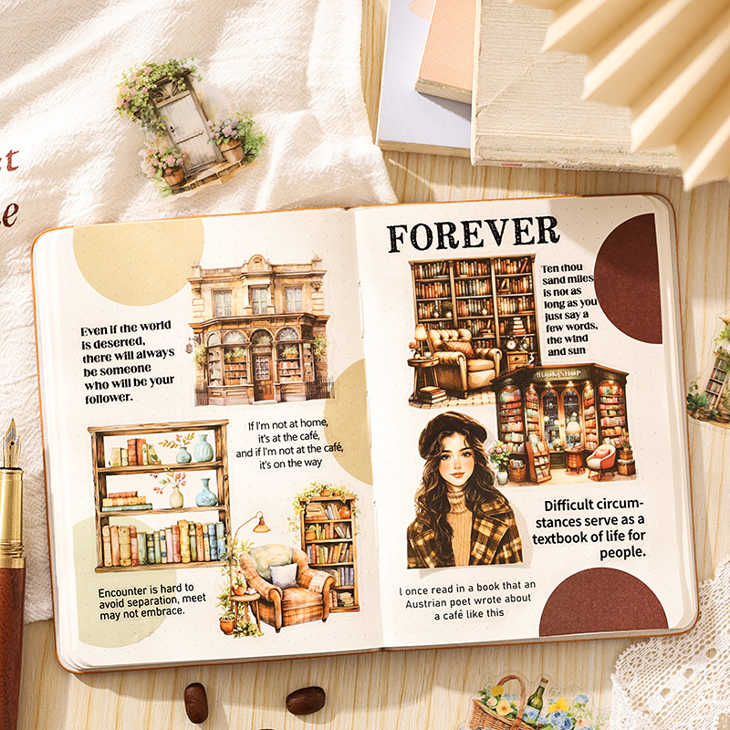 Mano Paris transparente impermeable pegatinas de pet diy pegatinas de diario de cuentas de mano pegatinas de objetos de mansión retro transfronterizo