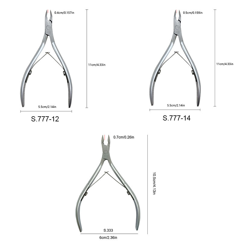 Sharp exfoliating nail scissors stainless steel for manicure