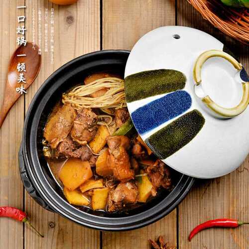 Japanese-style clay pot, home-use gas rice cooker, small ceramic ware, induction cooker, shallow stone pot for soup