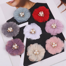 布花厂家diy手工新娘布艺花纹和风棉麻头饰美甲儿童帽装饰花配件