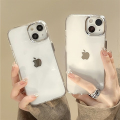Simple and Transparent Coated Lens Case Suitable for iPhone 15 Pro Max Apple 14 Phone Case 13 Anti-Fall 11 Women 12
