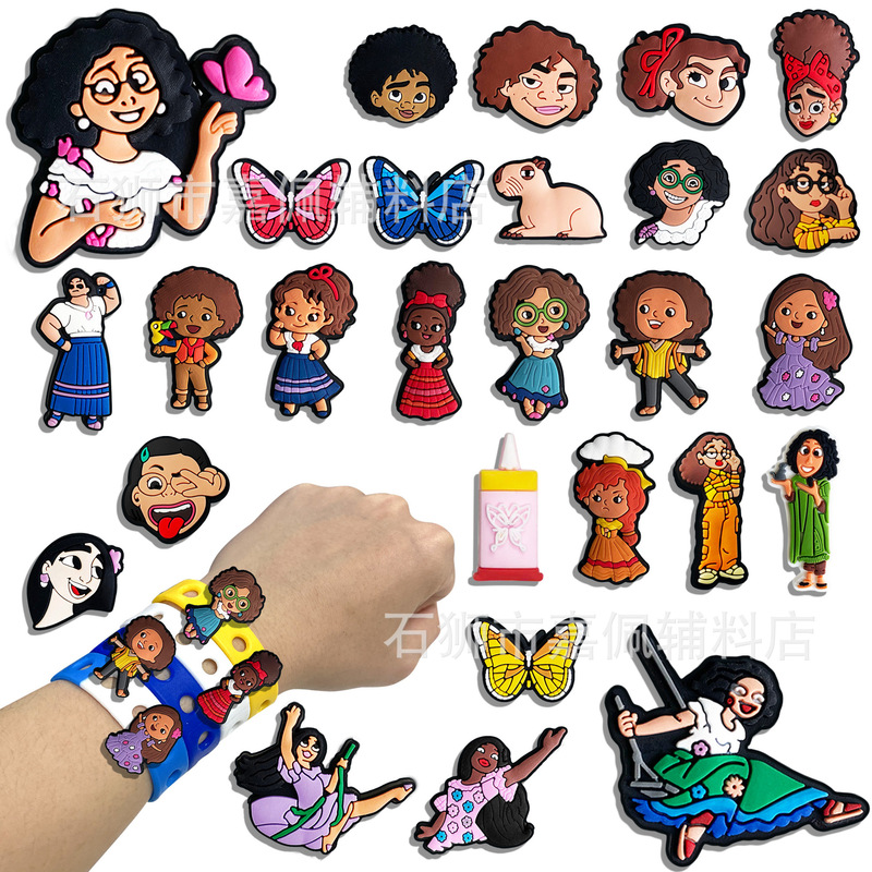 Magic Full House Shoe Charms DIY Accessories Encanto Cartoon Cute Detachable Pvc Soft Rubber Shoe Buckles