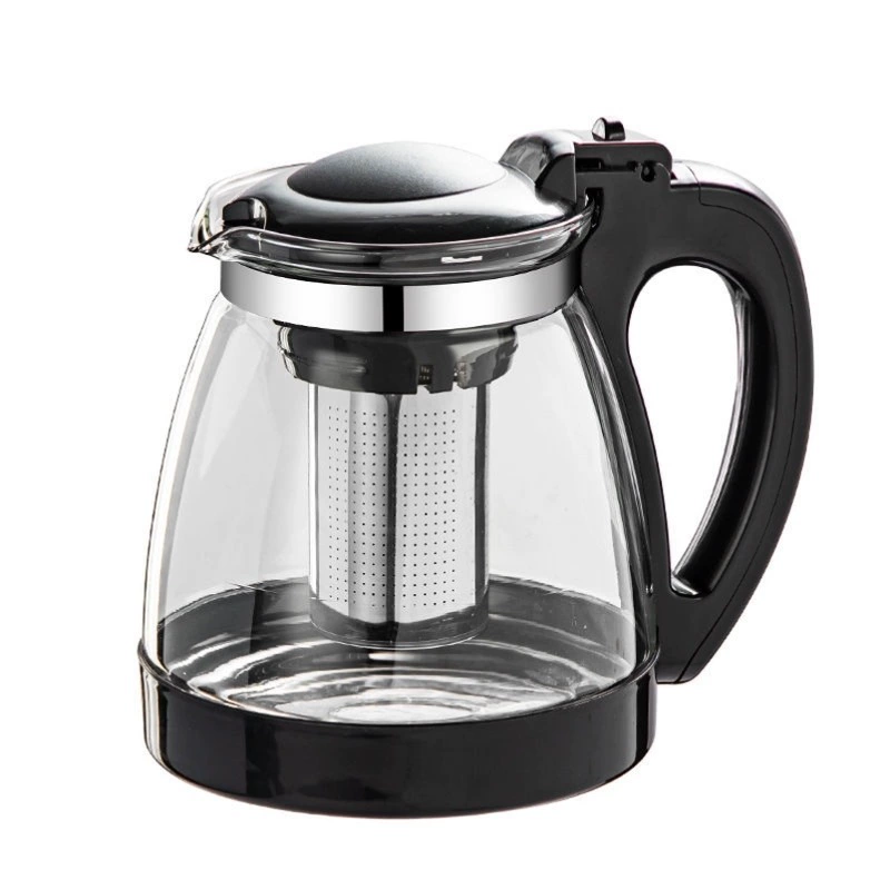 Capacious teapot, filter, glass tea set