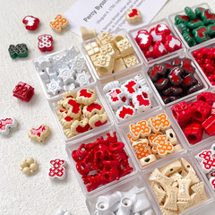 ドーパミンクリスマスシリーズカラーハートギフトボックスビーズ隔珠diy手作りブレスレットネックレスビーズアクセサリー