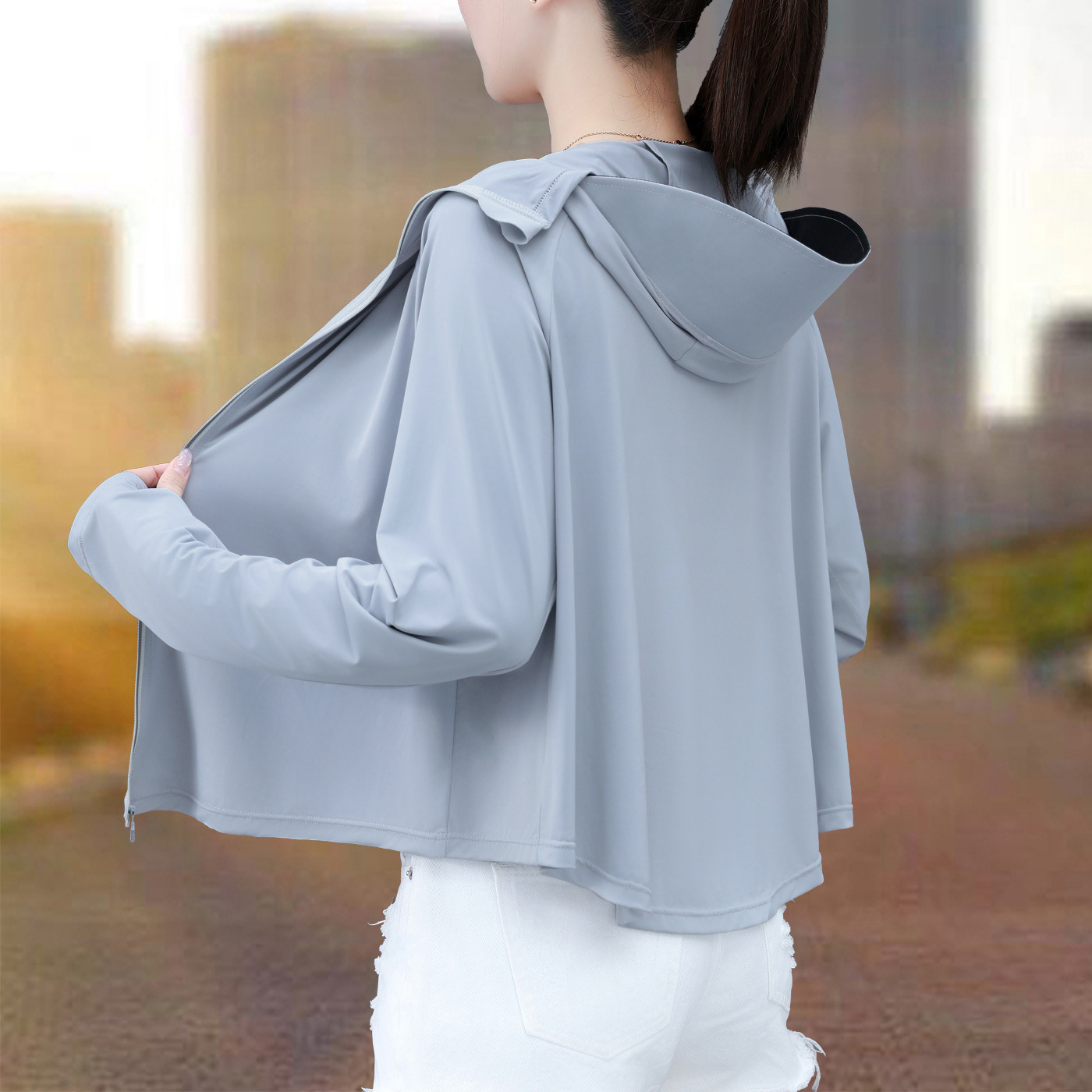 Short Ice Silk Sun Protection Clothing for Women, Summer Thin Style 2026 New Model, Shawl Uv Protection Sun Protection Clothing, Women's Skin Protection Clothing