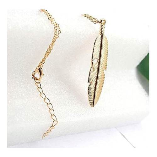 European and American cross-border accessories Bohemian-style fashionable leaf necklace for men and women, long feather tassel sweater chain pendant
