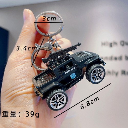 Hottest alloy cool bouncing mini car keychain, phone small gift for school bag pendant