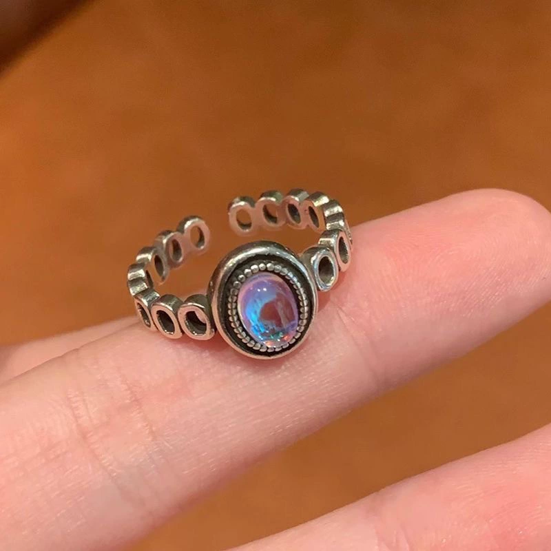 Stacking Ring (Palace) — Vintage Adjustable Index Ring, Moonstone & Ruby Styles, One Size