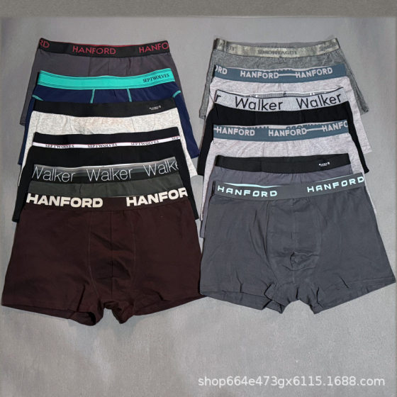 Brand tail loan wholesale men's underwear men's boxers cotton loose breathable middle-aged plus size boxer shorts head