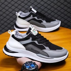 2024 Spring Men's Mesh Breathable Sports Casual Shoes Soft Sole Anti-Slip Running Shoes Fashion Versatile Father's Shoes