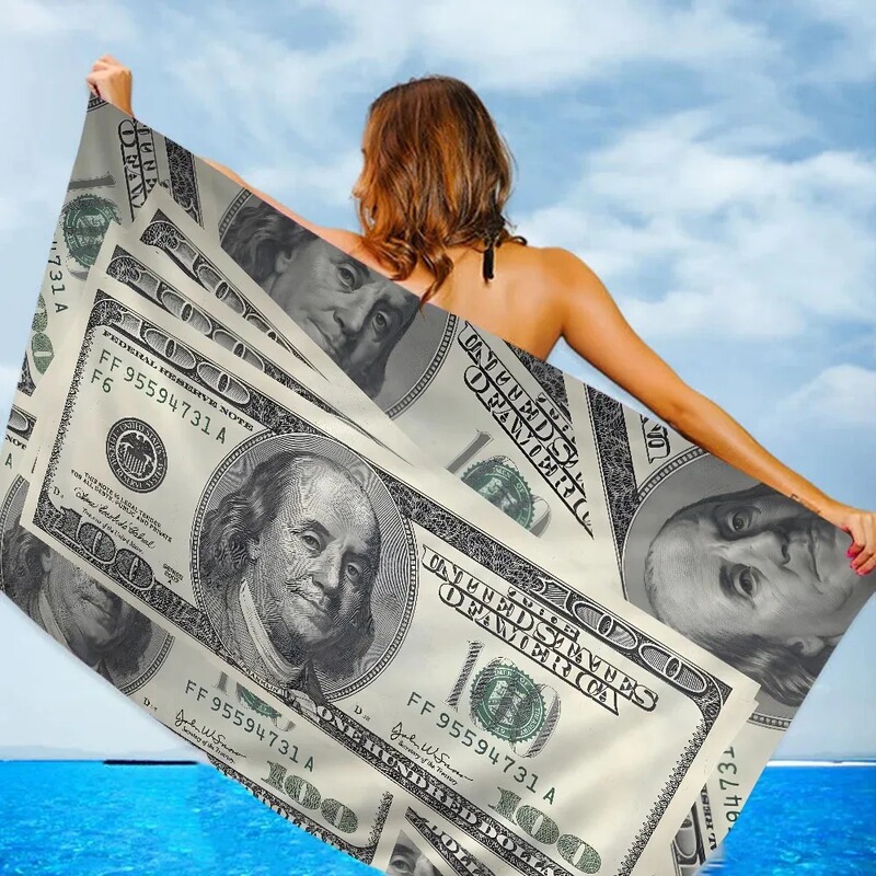 Cross-border Creative Dollar Towel Super Fiber Beach Towel Absorbent Quick Dry Soft Yoga Swimming Resort Mountaineering Hair