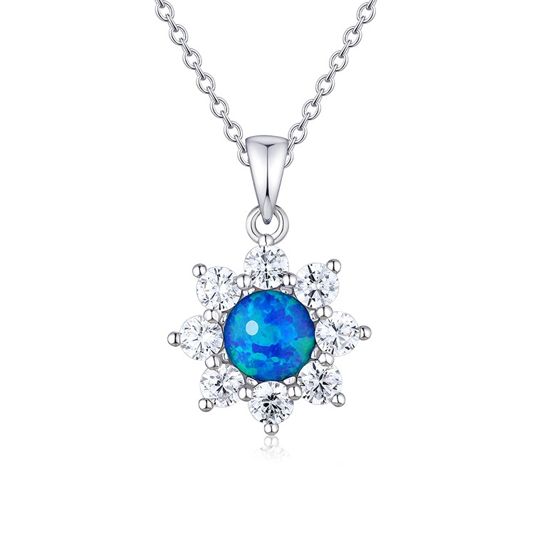 Брендовая бело-голубая синтезированная подвеска на солнечной батарее, серебро 925 проба