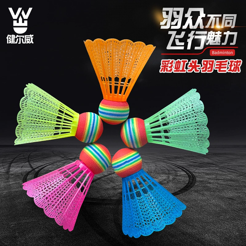 Детский развивающий мяч из пластика EVA «Радуга» для тренировки головы, развлечений, большой мяч для бадминтона, креативный тренировочный мяч