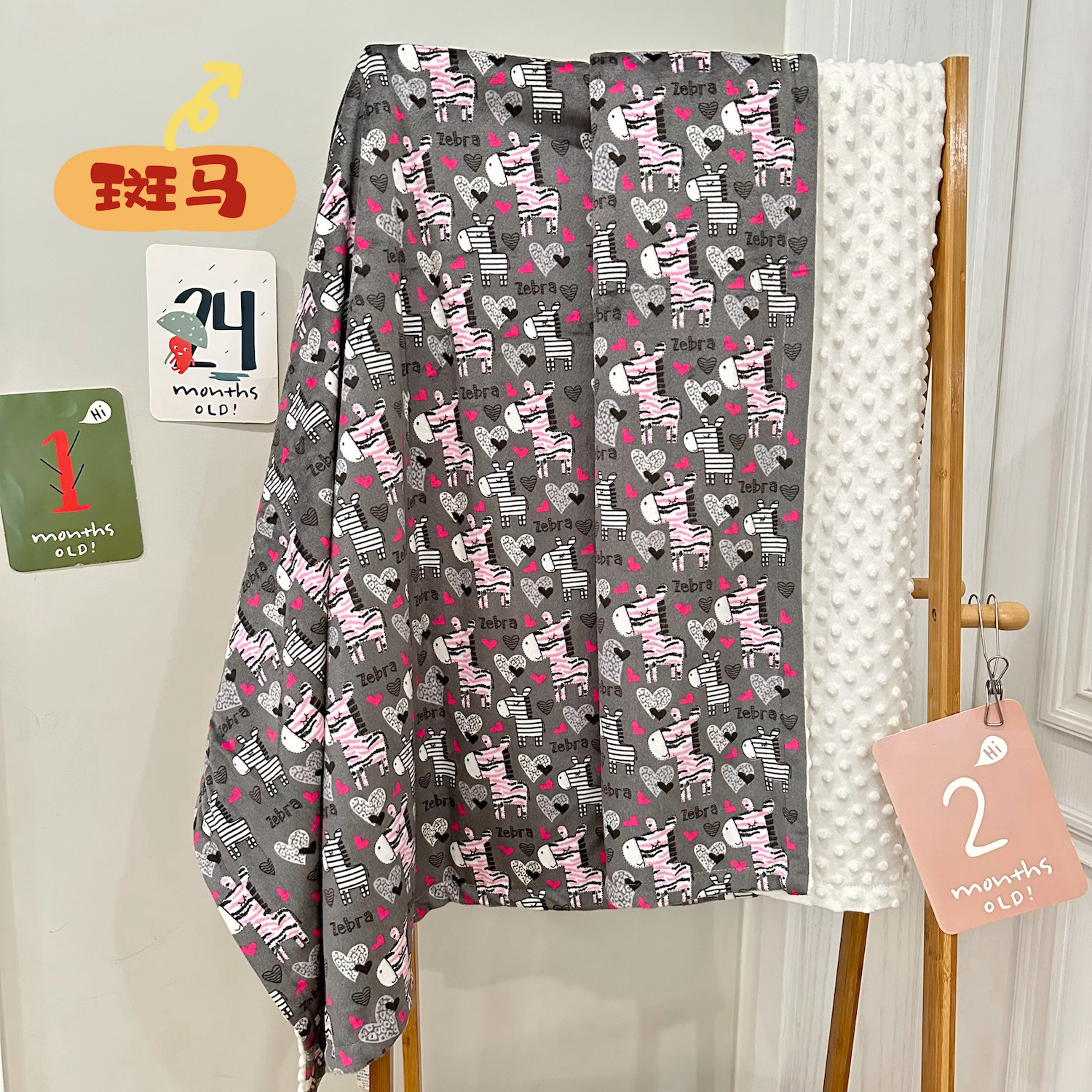 Manta acolchada para niños, manta tipo gorro, manta de doble capa de terciopelo cristalino, manta para siesta de bebé, manta esponjosa