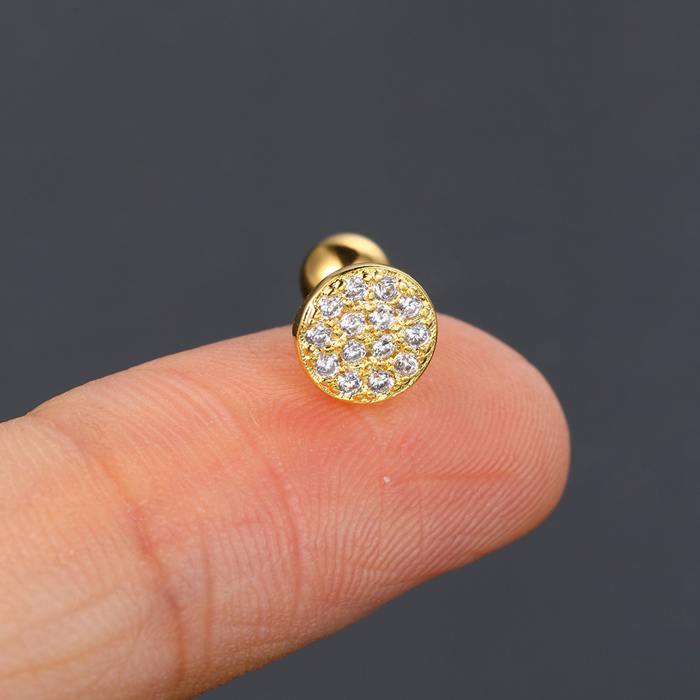 Piercing kreisförmiger Volldiamant-Knochennagel für Frauen mit Zirkonia-Faden, gedrehter Kugel-Ohrschnalle, beliebte Ohrringe_voghion.com