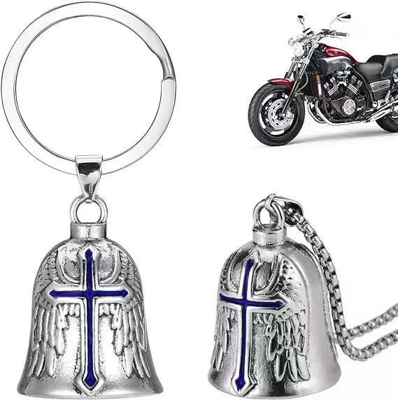 Nueva campana goteando aceite colgante cruz punk retro hombre locomotora viento plumas alas collar ángel