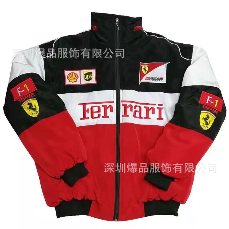 F1 Racing Suit Embroidered Jacket American Street Hip-Hop Ins Style European and American Motorcycle Cotton Jacket Motorcycle Jacket F1 Racing Suit Embroidered Jacket American Street Hip-Hop Ins Style European and American Motorcycle Cotton Jacket Motorcycle Jacket