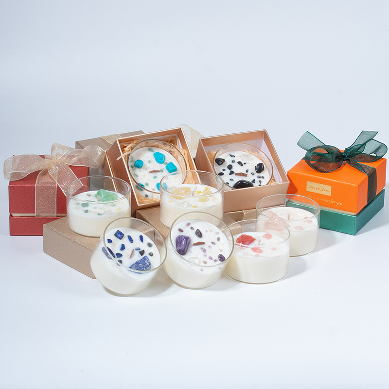 Decoración del dormitorio spot cera de banano creativa cera de soja acompañante regalo de mano cristal natural regalo de vela de perfume