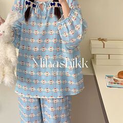 棉绸睡衣家居服慵懒国风睡衣女夏季圆领空调服百搭