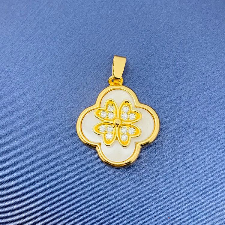 2022 nuevo trébol giratorio simple cien colgante fuente joyería fábrica al por mayor directa sin cadena