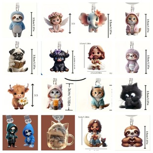 Amazon's New Cartoon Character Cat Lollipop Image Acrylic Material Waterproof and Wear-Resistant Mobile Phone Dust Plug