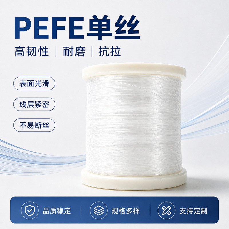 PEFE monofilament: high tensile strength, wear resistance, smooth surface, tightly woven fibers, and low breakage rate. Custom specifications are available