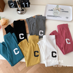 【Not Replace】Spring 2023 Girls' Elastic Groove Bodysuit Mini Skirt Children Plain Pants CK309