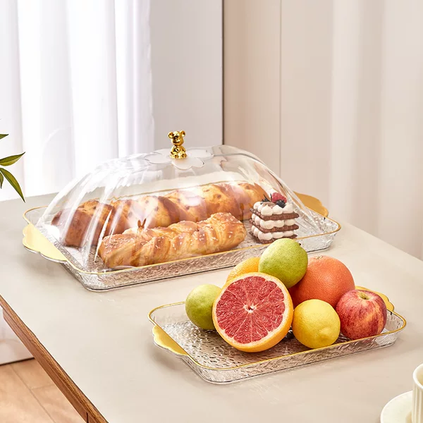 Plastic light luxury fruit plate living room home coffee table dessert snack display plate candy storage box nut dried fruit plate