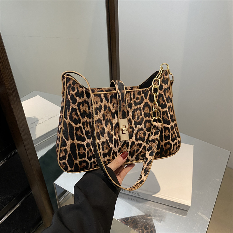 Bolso de leopardo de alto valor de cara nicho para mujeres 2024 nuevo popular bolso de brazo de hombro de estilo caliente bolso de mano