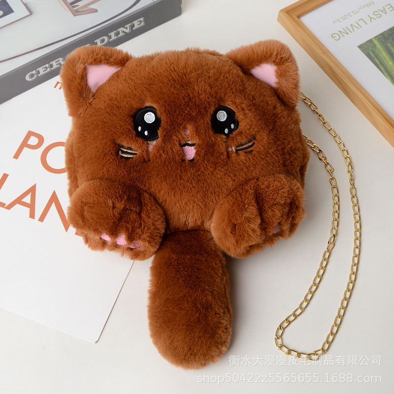 2020 Red Red Red New Korean Fashion Pussycat Bag Lovely Soft Moe Fashion Academy Wind Fluffy Pussycat Bag Mujer marea image 19
