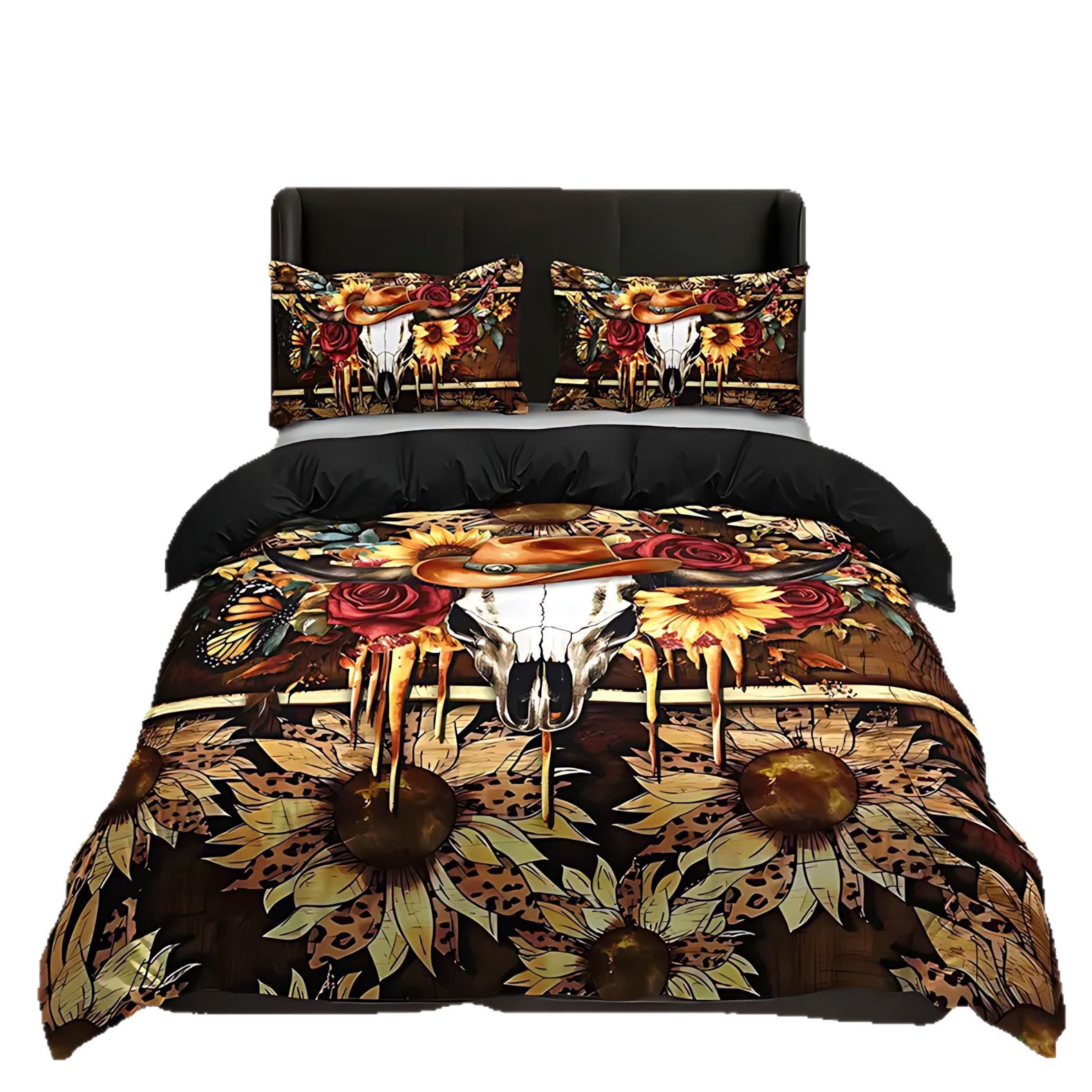 TEMU / JIT Transfronterizo Abrasivo Quilt Kit Sunflower Cotton Print Digital Bed Cover