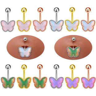 Europe and the United States hot magic butterfly navel ring aurora navel nail body piercing jewelry cross-border manufacturers spot wholesale