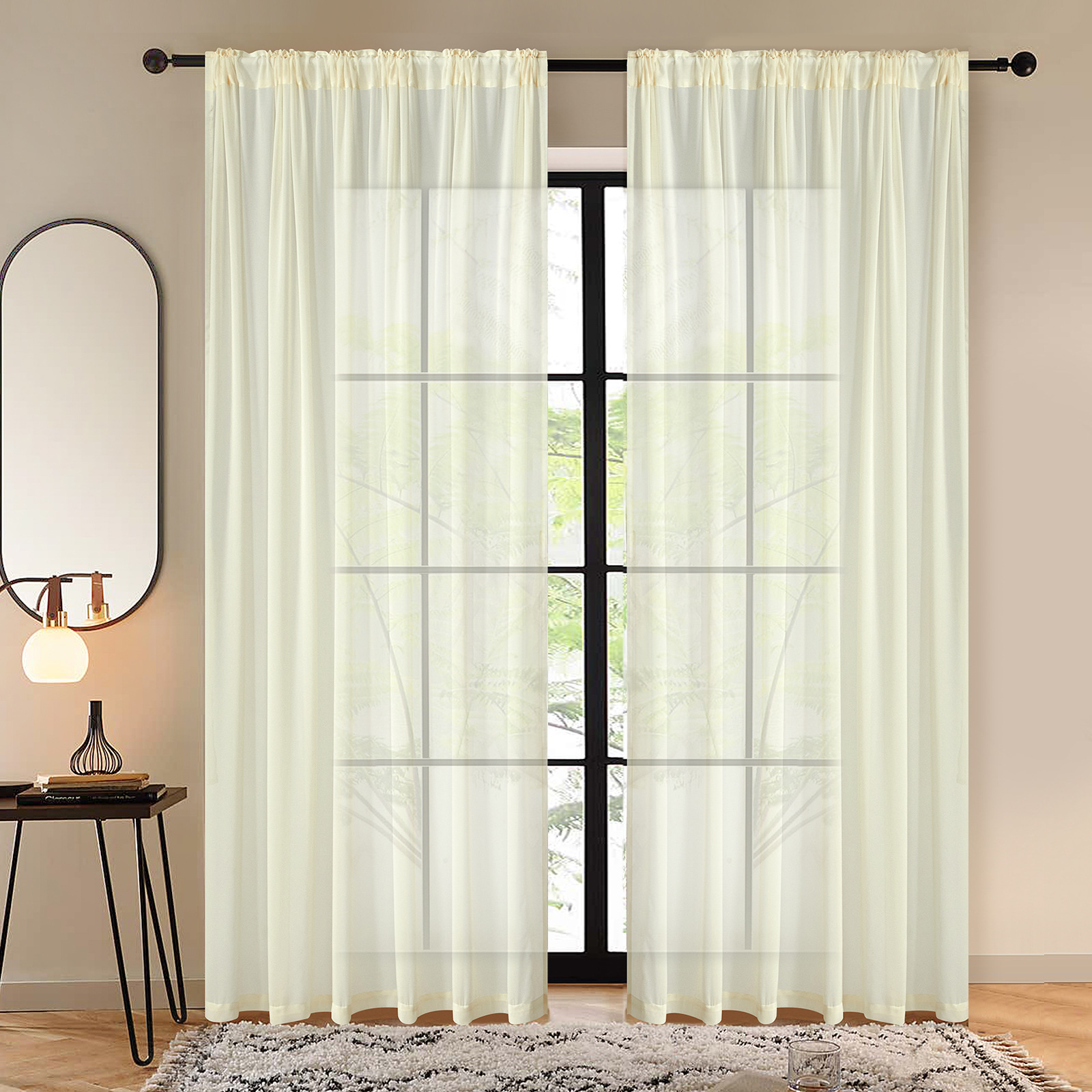 Comercio exterior Amazon Navidad amarillo blanco sólido cortinas cortinas delgadas productos domésticos acabados casa completa