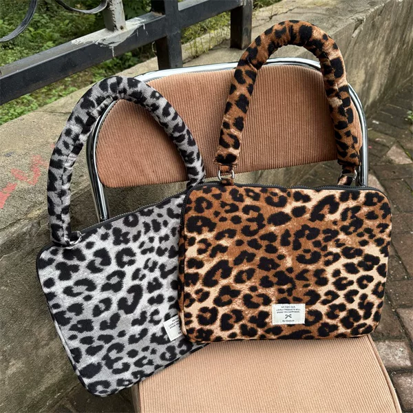 1315inch Laptop Bag iPad Tablet Portable Storage Bag 11 Cross-Border Korean Leopard Print Computer Bag Ins for Women