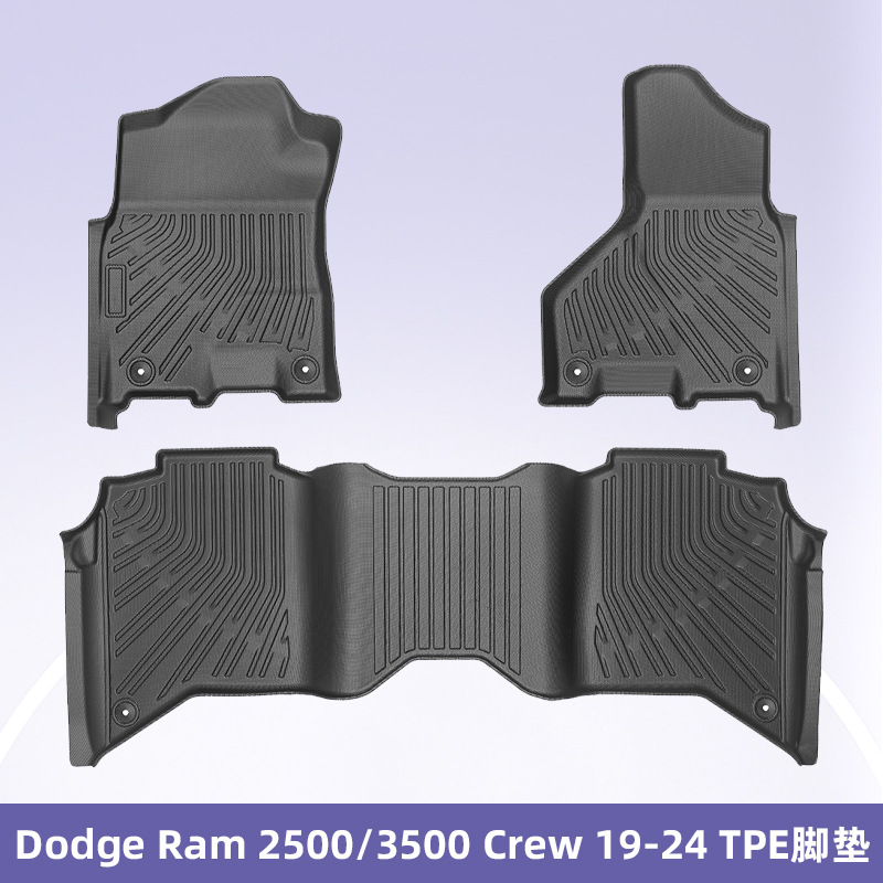 Para Dodge Ram 2500 / 3500 tripulación 2019 - 2024 TPE almohadilla de pie 3D todo tiempo