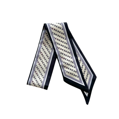 French vintage chain scarf with narrow pointed long strip flowing ribbon, versatile and elegant, suitable for hair ties, bags, and neckerchiefs