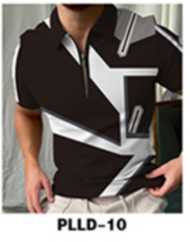 Camiseta Polo de Manga Corta con Cierre y Estampado 3D Informal para Hombre, Nueva Colección de Primavera para Exportación