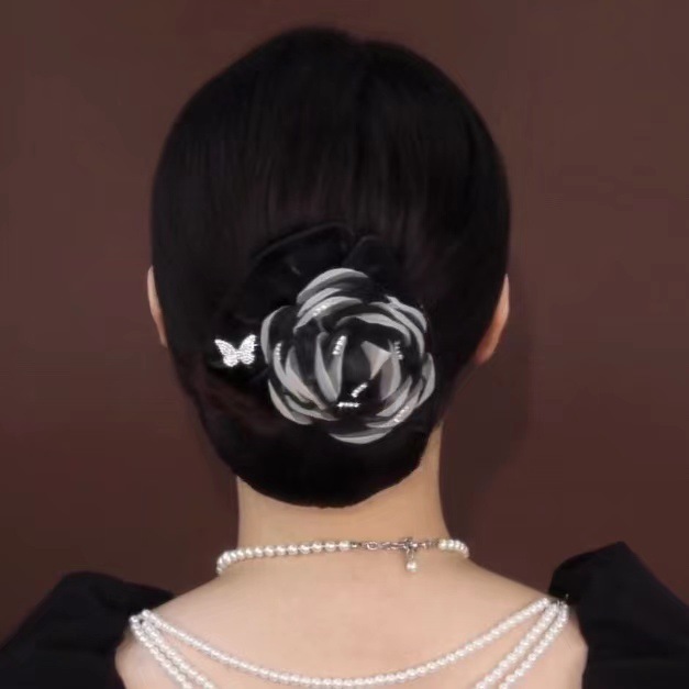 Elegant Fashion Flower Cloth Braid Hair Clip3
