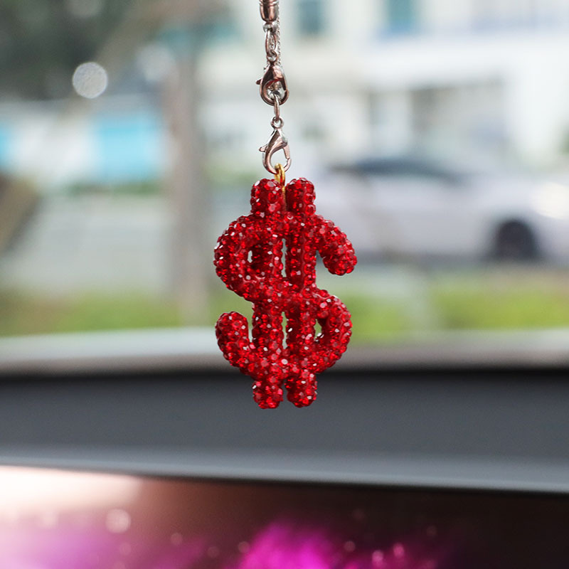 Qìchē – Rhinestone Dollar Car hanging - mixed-pink-rhinestone-dollar-sign