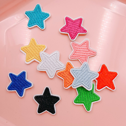 Cute five-pointed star embroidered fabric patches, accessories for decoration of bags, shoes, clothing and hats, performance costume accessories, embroidery patches