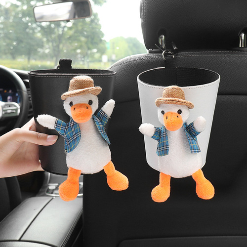 Vehicle-mounted trash can, garbage bag, hanging trash can, internet celebrity cartoon chair back, car umbrella storage bucket