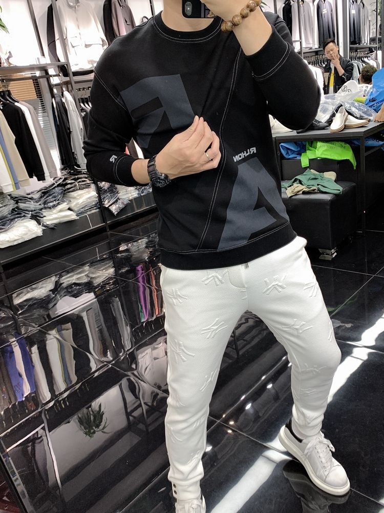 boy Thin/Fleece Slim Fit Spring Autumn Winter Crew Neck Sweatshirt Pullover Base Shirt Men's Youth T-Shirt Long Sleeve Top_voghion.com