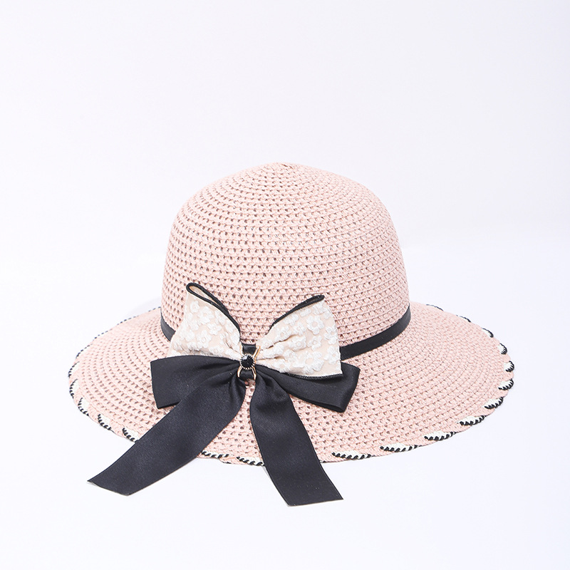 Women's Simple Style Color Block Flat Eaves Straw Hat display picture 2