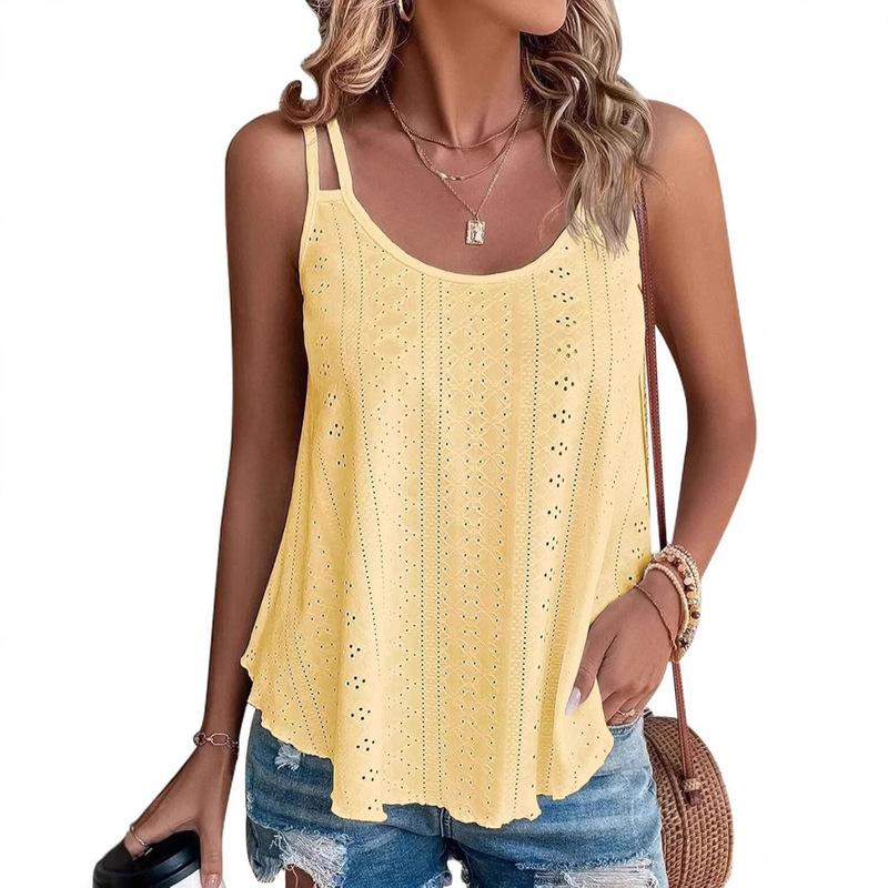 Women's Tank Top Sleeveless Top Spaghetti Strap Shirt Loose Style Beach Vacation 2025 Casual Sexy Hot Girl Style