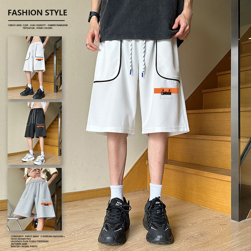 Summer Men's Casual Five-Finger Shorts Striped Shorts