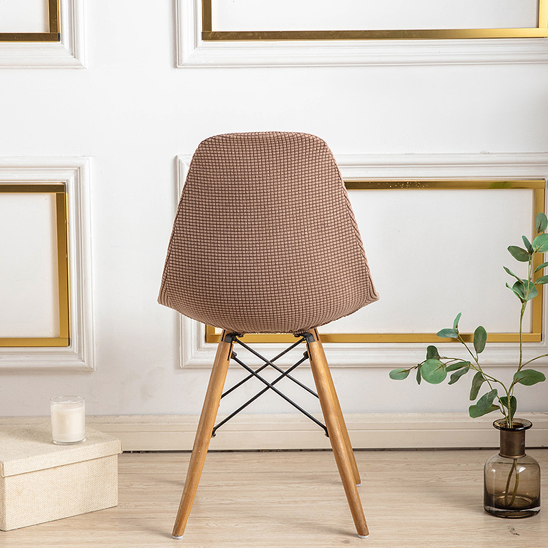 Amazon Kalın Mısır Kadifesi Eames Kabuk Sandalye Kılıfı Toz Geçirmez Aşınmaya Dayanıklı Granül Polar Kavisli Kulüp Sandalye Kılıfı