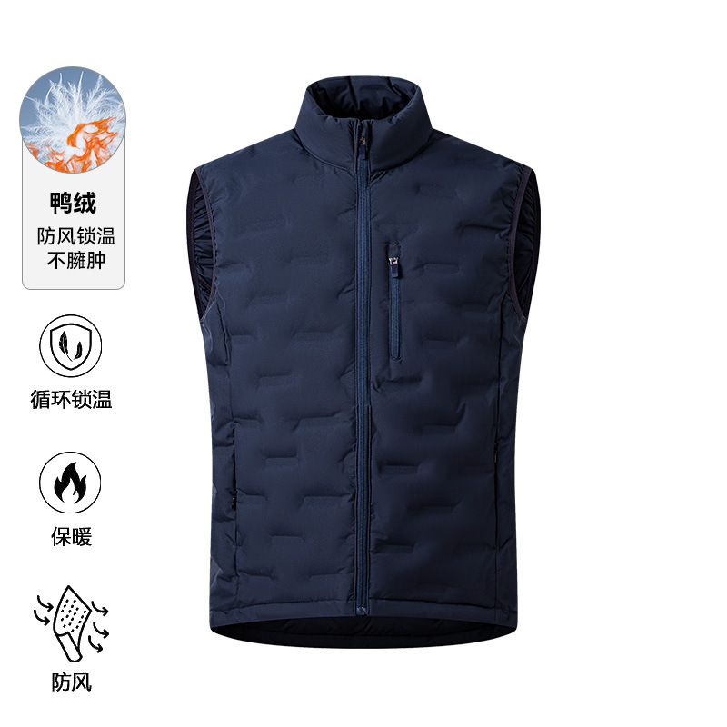Down vest couple's jacket, outdoor warm waterproof stand-up collar lightweight down jacket, custom corporate workwear