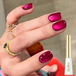 Wu Plum Paste Cat's Eye Nail Polish Gel 2024 New Internet Popular Plum Color Polarized Nail Art Shop Special