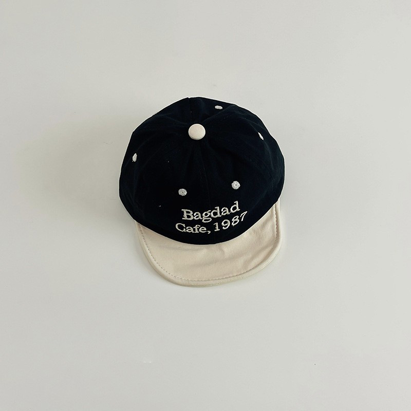 ins sombrero de boca de pato para bebés coreanos retro letras extranjeras bebés sombrero de ala suave para bebés viajar sombrero de sombra de marea